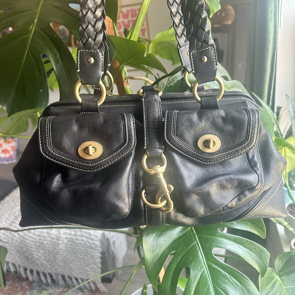 Coach 3569 Daphne black Vachetta leather satchel